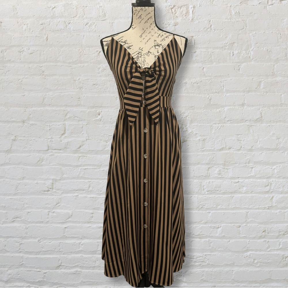SHEIN | Striped Button-Up Midi Dress | Size XS